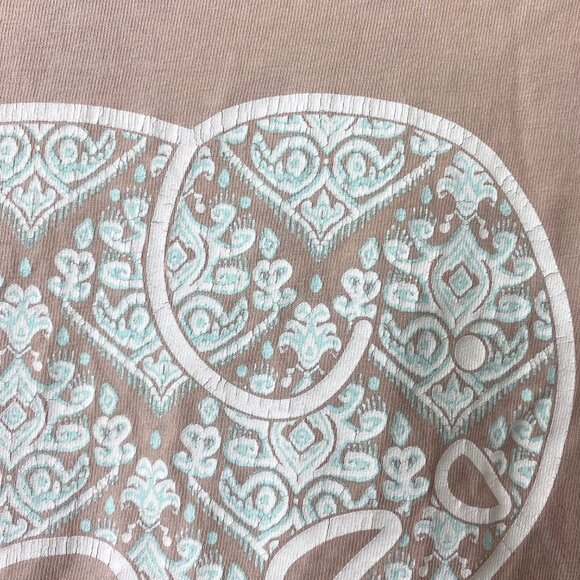 Ivory Ella Womens Long Sleeve T-Shirt Graphic Elephant Double Sided Peach Small - Picture 6 of 7